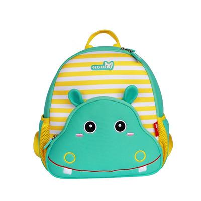 GY262 Hippo lovely Kids Shoulder Bag 3D Cartoon Zoo kindergarten book bag