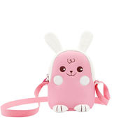 NHK013 New design pink rabbit lovely Cartoon animal Kids Messenger Bag For Girls