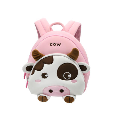 NHB146 new design cute cow lightweight neoprene kids animal backpack factory