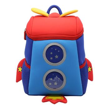 NHB167M Nohoo new arrival lovely rocket 3D neoprene toddler backpack for kids